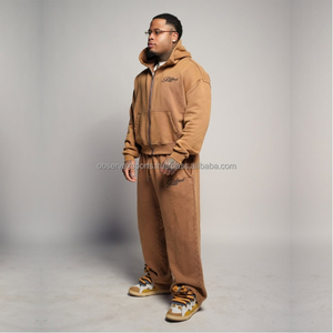 Flared <b>Sweatpants</b> and Hoodie <b>Sets</b> Splash Pattern Men Tracksuits 400Gsm Heavy Weight 100%cotton Streetwear Track <b>Set</b> - Product Image 2
