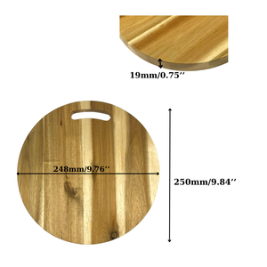 Planche à découper ronde en bois d'acacia avec trou de suspension, planche de cuisine, planche de boucher, taille personnalisée, fabricant OEM ODM - Product Image 5