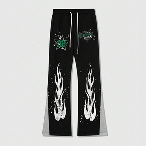 <b>Men</b> Wide Leg Flare Pants Trendy Casual <b>Trousers</b> for Street Fashion Daily Wear Comfortable Design Wholesale Clothing - Product Image 1