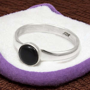 Latest Trending Fine 925 Sterling Silver <b>Ring</b> With Natural Round <b>Black</b> Onyx Gemstone Stackable <b>Ring</b> Custom Bohemian Jewelry - Product Image 1