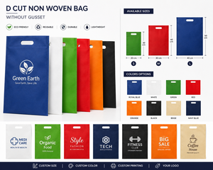 Sac fourre-tout D-Cut vert pour le shopping et les événements, réutilisable, en gros, pour l'emballage de marchandises et la vente au détail - Product Image 3