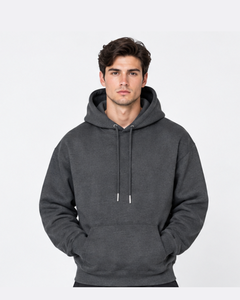 Sudadera de invierno para hombre, personalizada, transpirable, de gran tamaño, con cuello redondo, bordada, forrada, 100% algodón, de felpa. - Product Image 3