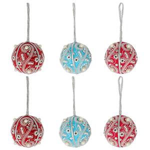 Adorno Colgante Hecho a Mano con Forma de Bola, Decorado con Perlas y Cuentas |   Decoración Festiva para el Hogar y Regalo de Recuerdo - Product Image 1