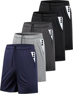 Pantalones Cortos Deportivos Casuales para Hombre, de Secado Rápido, Ligeros, Transpirables, para Gimnasio, Correr, Entrenamiento, con Bolsillo para Teléfono - Product Image 4
