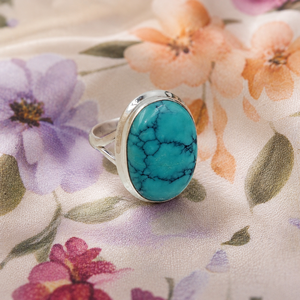 Top Quality Tibetan <b>Turquoise</b> Gemstone <b>Ring</b> 925 Sterling Silver Rose Gold & Yellow Gold Plated Handmade Statement Jewelry Her - Product Image 5