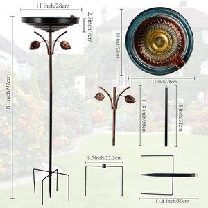 Baño para Pájaros de Metal de Diseño Moderno con Acabado Atractivo para Decoración de Patio y Jardín y Actividades de Alimentación de Aves Silvestres - Product Image 2