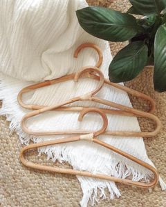 Premium <b>Handmade</b> Natural Rattan <b>Clothes</b> Hanger Woven Garment Organizer for Wardrobe Home Storage Clothing Display - Product Image 5