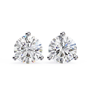 7mm Round Brilliant Moissanite Stud <b>Earrings</b> 2.5 CTW 3 Prong 14KSolid Gold Diamond Alternative Hypoallergenic Jewelry - Product Image 1