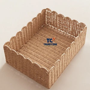 Mục tốt nhất 2025 Giỏ hình chữ nhật màu be hiện đại: Thiết kế vỏ sò cho phong cách lưu trữ phòng khách và tổ chức. - Product Image 6