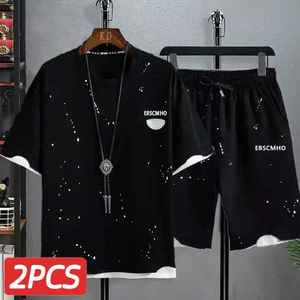 Costume de sport décontracté à la mode pour hommes pour l'été T-shirt à manches courtes et short de style High Street Ensemble deux pièces pour l'automne - Product Image 6