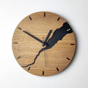 <b>Modern</b> Rustic Wooden <b>Wall</b> <b>Clock</b> Home Decor Stylish Round Wood <b>Clock</b> for Living Room Bedroom Office <b>Wall</b> Hanging Decorative Item - Product Image 6