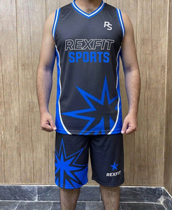 Maillots de basket-ball pour hommes personnalisés Rexfit Design, respirants, à séchage rapide, réversibles, ensemble d'uniformes de basket-ball personnalisés - Product Image 4