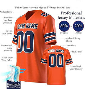 เสื้ออเมริกันฟุตบอลแบบสั่งพิมพ์ลายเอง คอวี ดีไซน์ระบายอากาศได้ดี เนื้อผ้าตาข่ายน้ำหนักเบา พร้อมลวดลาย 3 มิติ - Product Image 2