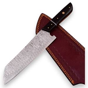 มีดทำครัวเชฟเหล็กดามัสกัสแท้ งานแฮนด์เมดระดับมืออาชีพ ด้ามจับยาว 8 นิ้ว น้ำหนักเบา ใช้ได้ทั้งมือซ้ายและขวา เป็นมิตรต่อสิ่งแวดล้อม ด้ามไม้/อีพ็อกซี่ - Product Image 1