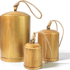 Ensemble de clochettes en métal au design moderne, 3 clochettes harmonieuses pour arbre de Noël, écologiques, faites à la main, décoration rustique pour la maison, taille personnalisée, fournisseur - Product Image 3