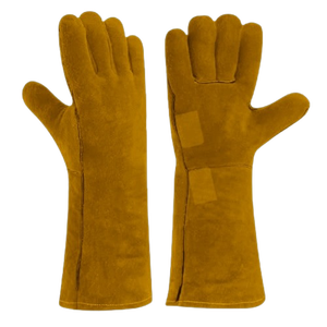 Gants de travail en cuir de vachette rouge de première qualité, réfléchissants, robustes, polyvalents, flexibles, pour la soudure, résistants à la chaleur - Product Image 2