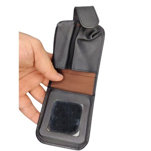 High Quality Eco Friendly Soft Durable Waterproof Lightweight Portable Mini Makeup Bag Genuine Leather Cosmetic Pouch Double - Product Image 2