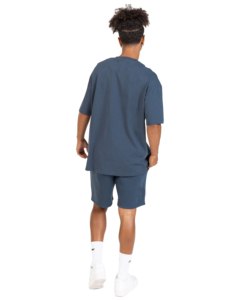 Ensemble de course pour homme, t-shirt et short en coton bleu clair, logo personnalisé imprimé, vêtements décontractés d'été, tissu tricoté respirant - Product Image 6