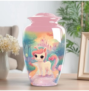 Unicorn Castle Adult Cremation Urn for <b>Mom</b> Personalized Pink Design 220 Cubic Inch Eco-Friendly Memorial Urn Customizable - Product Image 1