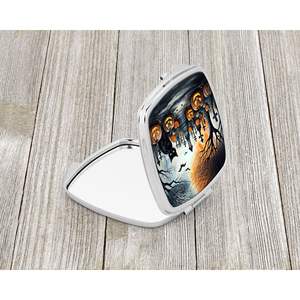 Chat noir Spooky Halloween miroir de maquillage de voyage compact pliant cadeau de conception de poche pour les femmes et les filles - Product Image 2