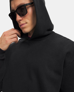 Sudadera con Capucha para Hombre, Negra, Corte Regular, 100% Algodón, con Cierre, Transpirable, Color Sólido, Informal, para Otoño, Manga Larga, Tejida - Product Image 6