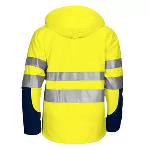 Unisex High Visibility Waterproof <b>Winter</b> Safety Jacket Reflective Strips Detachable Hood CE Certified Needle Detection - Product Image 3