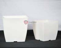 Pot de fleurs carré moderne en plastique PP avec trou de drainage, capacité 11,4 L, léger (0,42 kg), pour plantes d'intérieur/extérieur, jardinage et aménagement paysager