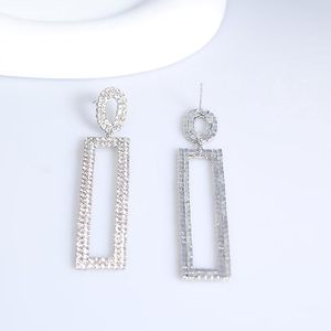 Geometric Moissanite Drop <b>Earrings</b> Round Cut <b>Diamond</b> <b>Dangle</b> Ear Jewelry for Wedding Party Gift - Product Image 5