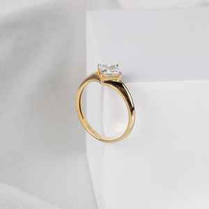 Anillo solitario de diamante cultivado en laboratorio con corte princesa de 1.52 quilates para mujer, oro sólido de 14 quilates, para compromiso, boda, promesa, regalo para ella - Product Image 3