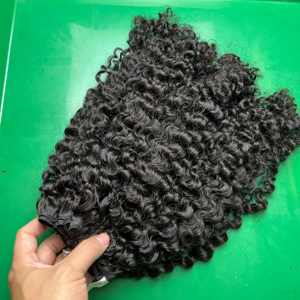 Vente en gros de paquets de cheveux humains bouclés birmans 100 extensions de cheveux vierges bruts - Product Image 5