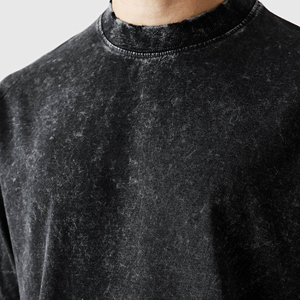 Camiseta Oversize con Lavado Ácido para Hombre, Estilo Vintage, Algodón Pesado, Corte Holgado, Streetwear, Fabricante Mayorista - Product Image 3