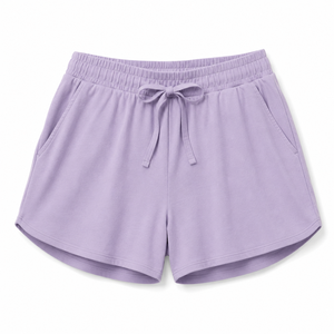Shorts de basketball vintage personnalisés pour femmes en molleton bouclette 100% coton, bicolores, respirants, séchage rapide, taille haute élastique, 300g - Product Image 4