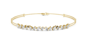 AFFORDABLE LAB GROWN 1.5CT MIX CUT DIAMOND RHODIUM PLATED LUXURY BRACELET SET 18KT <b>SOLID</b> WHITE <b>GOLD</b> WOMEN DAILY/OFFICE WEAR - Product Image 6