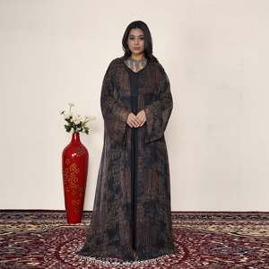 ชุดอาบายะผ้าชีฟองหรูหราประดับเลื่อม แบบเปิดด้านหน้า เรียบร้อย สไตล์อิสลาม น้ำหนักเบา แขนยาว สง่างาม สไตล์อาหรับ ยาวคลุมเท้า สำหรับวันอีด - Product Image 2