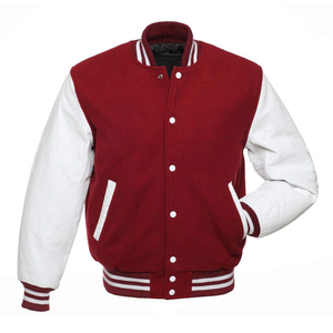 Blouson universitaire personnalisé 2026 de haute qualité en cuir véritable et laine tricotée, avec manches de baseball matelassées pour l'hiver – Produit en gros - Product Image 4