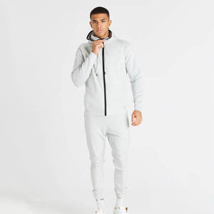 Conjunto Deportivo con Capucha para Hombre, Sudadera de Manga Larga con Pantalones, Ropa Casual de Otoño, Color Sólido, Cierre de Cremallera, Bolsillos Laterales - Product Image 2