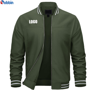 Chaqueta Varsity Personalizada Más Vendida, Chaqueta Bomber Negra para Hombre, Color Sólido, Cierre de Cremallera, Cuello Alto, Ropa Casual de Otoño - Product Image 2