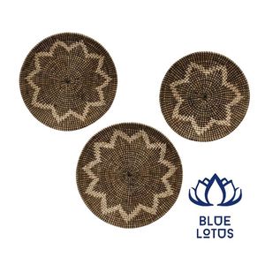 HOT SELLING Sustainable Modern Woven Seagrass <b>Wall</b> <b>Decor</b> <b>Plates</b> 4-Piece Set School And Birthday Party <b>Decoration</b> Bulk Supply - Product Image 1