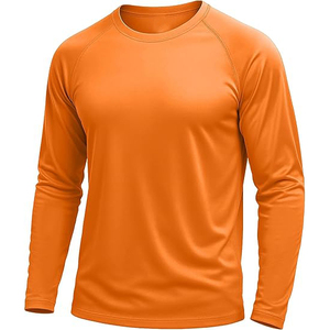 Wholesale Mens <b>Long</b> <b>Sleeve</b> Rash Guard Orange UV 50 Sun Protection Swim Shirt Quick Dry Compression <b>Base</b> <b>Layer</b> Tee - Product Image 1