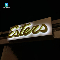 Lettres en relief 3D en acier inoxydable rétroéclairées personnalisées avec fond acrylique givré, lettres lumineuses pour hall d'entrée, réception, bureau, logo mural pour enseigne commerciale