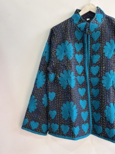New Cotton <b>Kantha</b> With Suzani Embroidered <b>Jacket</b> Summer Women <b>Jackets</b> - Product Image 3