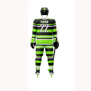 Maillot de hockey personnalisé avec impression de nom et numéro, uniforme de hockey pour hommes, col en V, manches longues, uniforme d'équipe pour l'hiver - Product Image 6