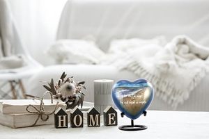 Decorative Aluminum Heart <b>Ash</b> <b>Keepsake</b> Urn Funeral Memorial Container Featuring Smooth Polished Artistic Surface - Product Image 2