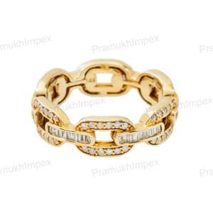 Luxury Customized Moissanite Cuban Link <b>Ring</b> 925 Sterling Silver Iced Out Hip Hop Band Unisex GRA Certified - Product Image 2