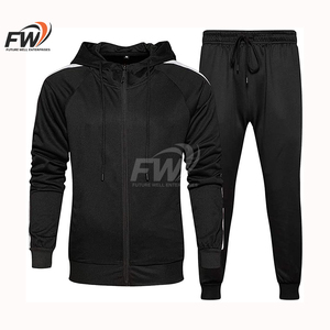 Custom Streetwear Baggy Sweatsuit Cotton <b>Plain</b> <b>Tracksuits</b> For Men Heavy Weight Sweatpants And Hoodie Set - Product Image 1