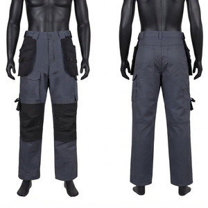 Men Work Pants Premium Quality Cotton Poly Corduroy 240 GSM <b>Breathable</b> <b>Waterproof</b> Acid Wash Grey Black Cargo Utility <b>Trousers</b> - Product Image 1