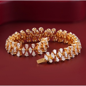 14K Rose <b>Gold</b> Pear Marquise Lab Grown Diamond Tennis Bracelet-7.71 CT - Product Image 4