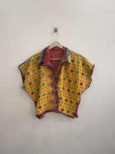 Bohemian Hippie Style Handmade Kantha Crop <b>Jackets</b> Poncho Boho Top - Product Image 2