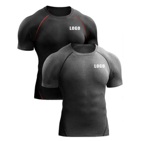 Custom <b>compression</b> <b>shirts</b> <b>men</b> athletic fit OEM polyester breathable quick dry fabric ideal <b>for</b> workout gym and sports training - Product Image 3