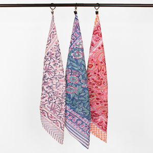 Summer <b>Accessories</b> Bandana Headwrap Scarf Cotton Block Printed Hiking Square Wrist Tie For Unisex Pets Neckerchief - Product Image 5